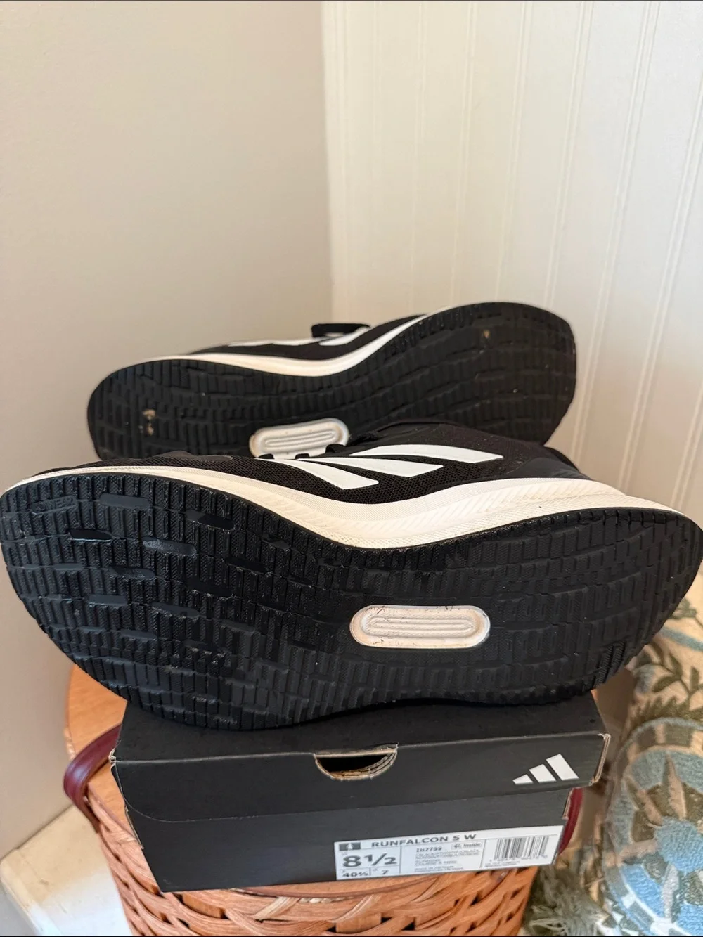 Adidas Black & White RUNFALCON 5 Shoes